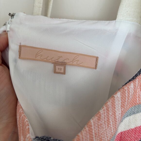 Hutch Pink & Blue Striped Midi Dress (size 12) - Picture 4 of 5